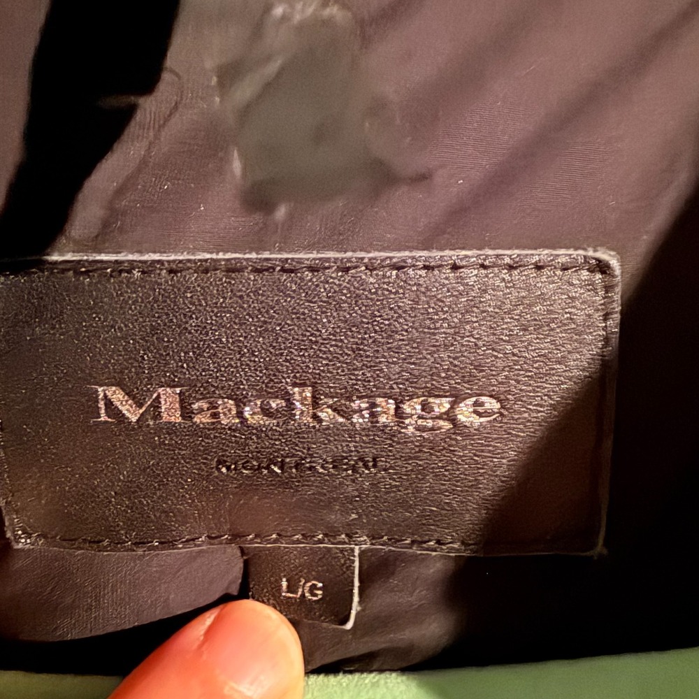 Mackage Montreal Large Down Puffer Coat Leather Accents Assymetrical Zipper - Picture 10 of 10